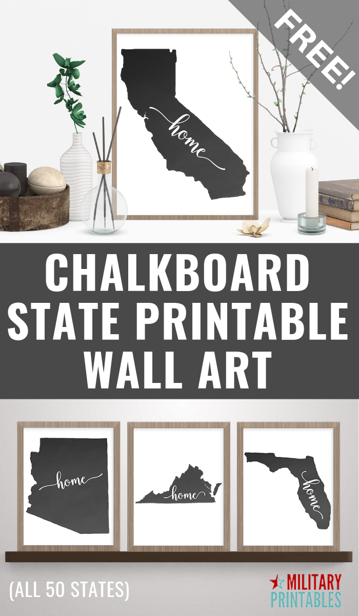 Chalkboard State Printable